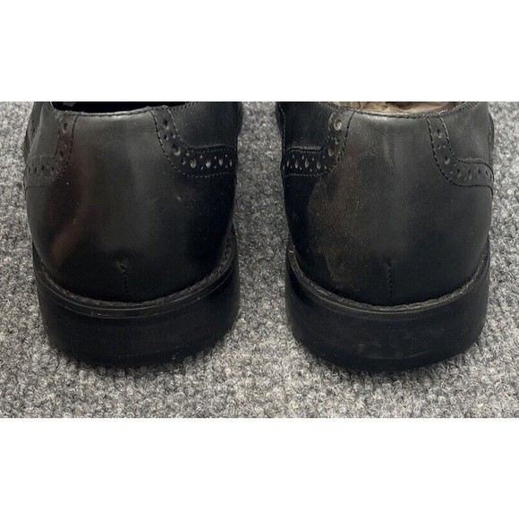 Johnson & Murphy Shoes Men’s Size 9.5 Black Cap Toe Oxford Half Brogue Saddle - Picture 7 of 13